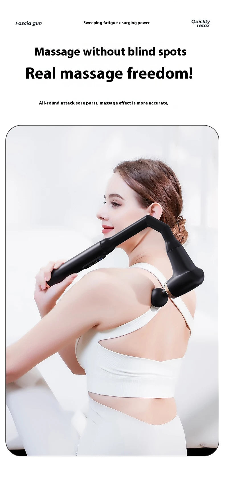 MUKASI Elbow Massage Gun, Massager with Extendable Handle, Deep Tissue Therapy for Neck, Shoulder & Upper/Lower Back Pain Relief