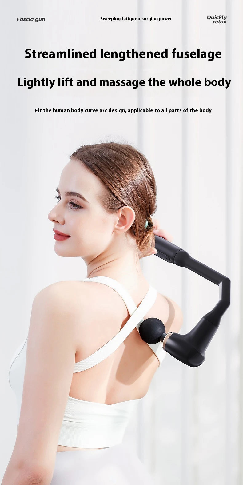 MUKASI Elbow Massage Gun, Massager with Extendable Handle, Deep Tissue Therapy for Neck, Shoulder & Upper/Lower Back Pain Relief