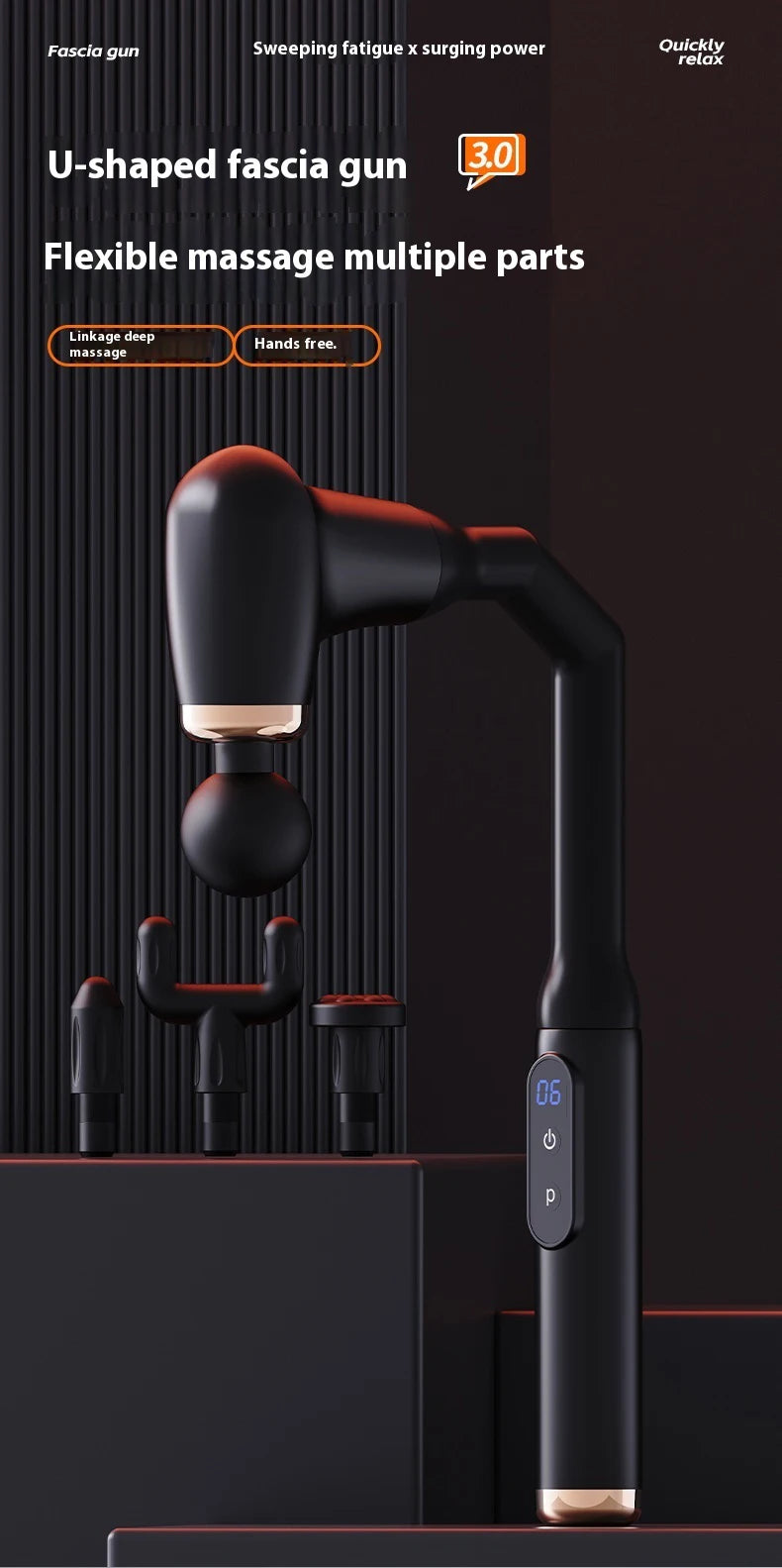 MUKASI Elbow Massage Gun, Massager with Extendable Handle, Deep Tissue Therapy for Neck, Shoulder & Upper/Lower Back Pain Relief