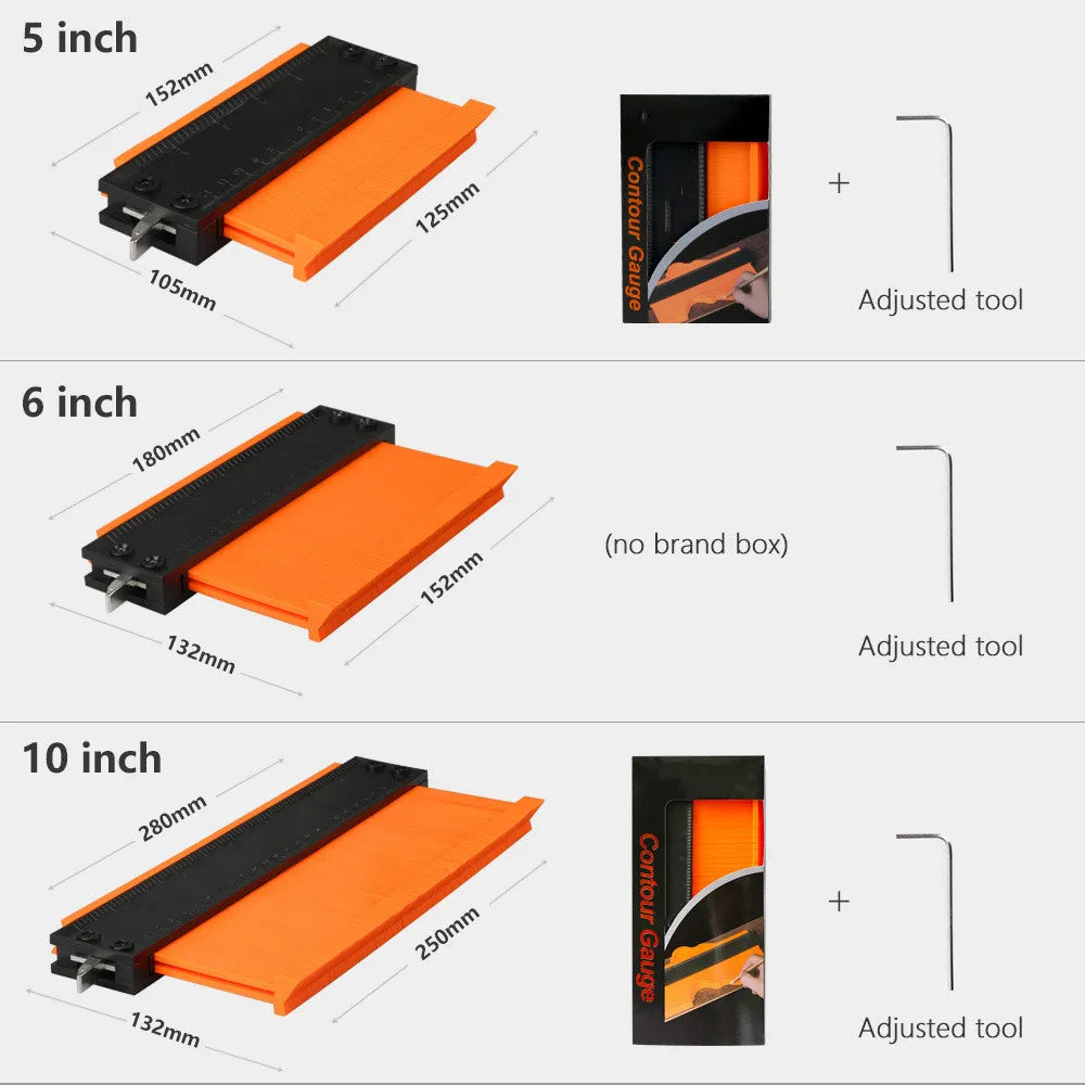5/6/10 Inch Contour Gauge with Lock Shape Contour Gauge Duplicator Contour Scale Template Tiling Measuring Ruler Carpenter Tools