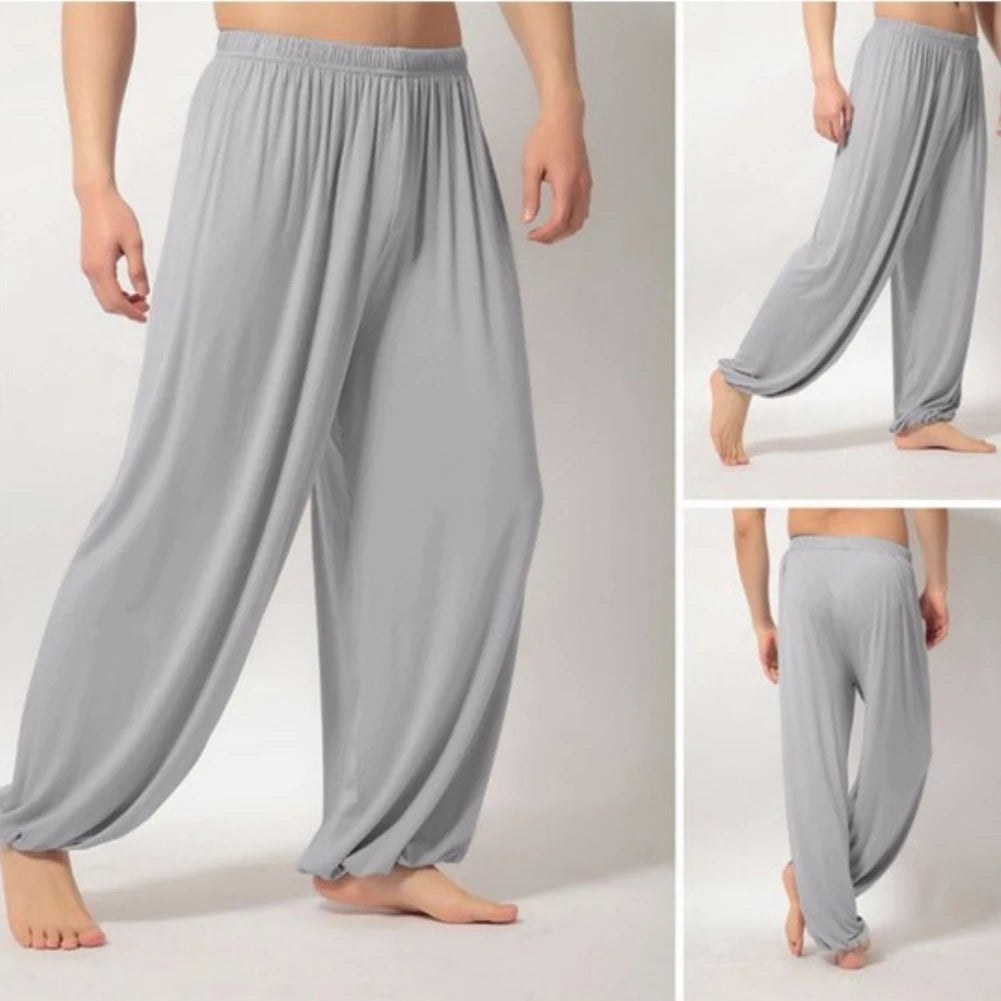 Yoga Pants Men\'s Casual Solid Color Baggy Trousers Belly Dance Harem Slacks sweatpants Trendy Loose Clothing