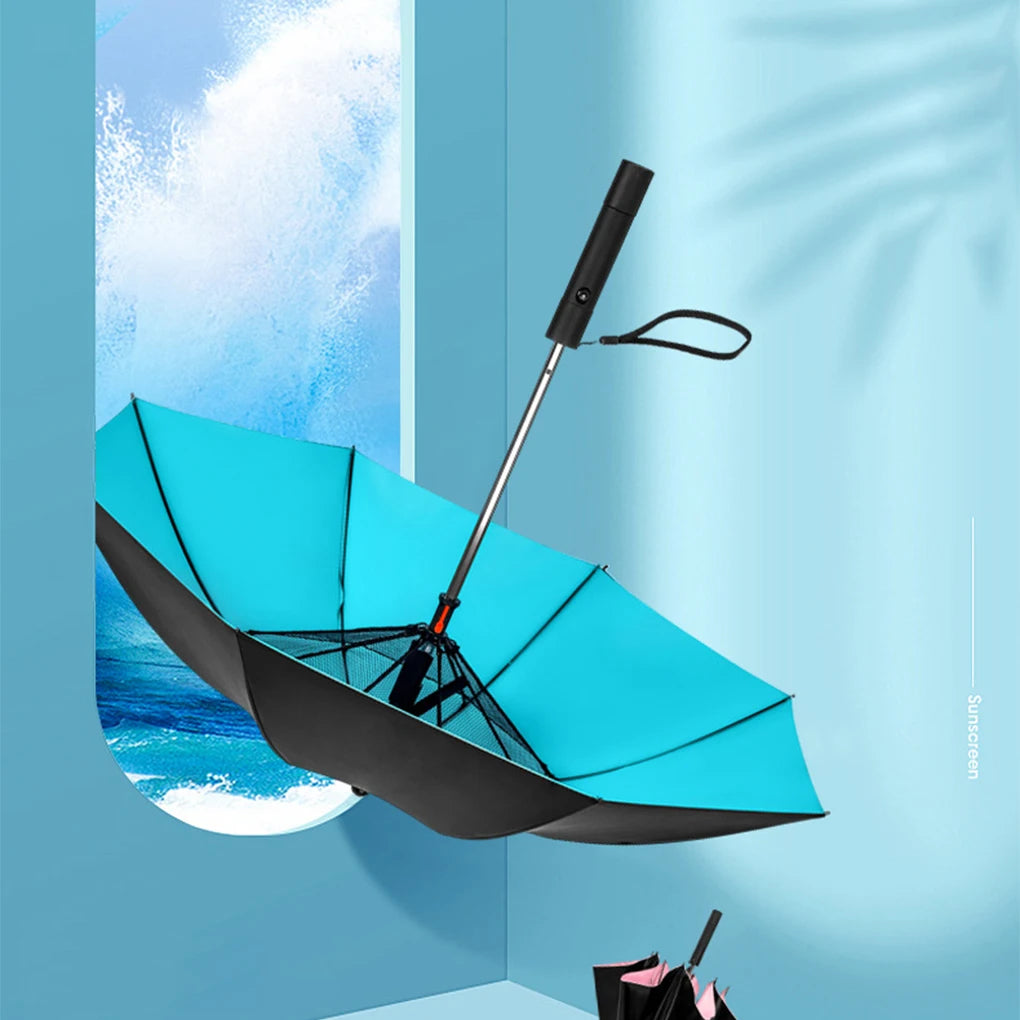 Umbrella With Fan USB Rechargeable Battery Portable Fan Umbrella With Mist Spray Umbrella For Summer Walking