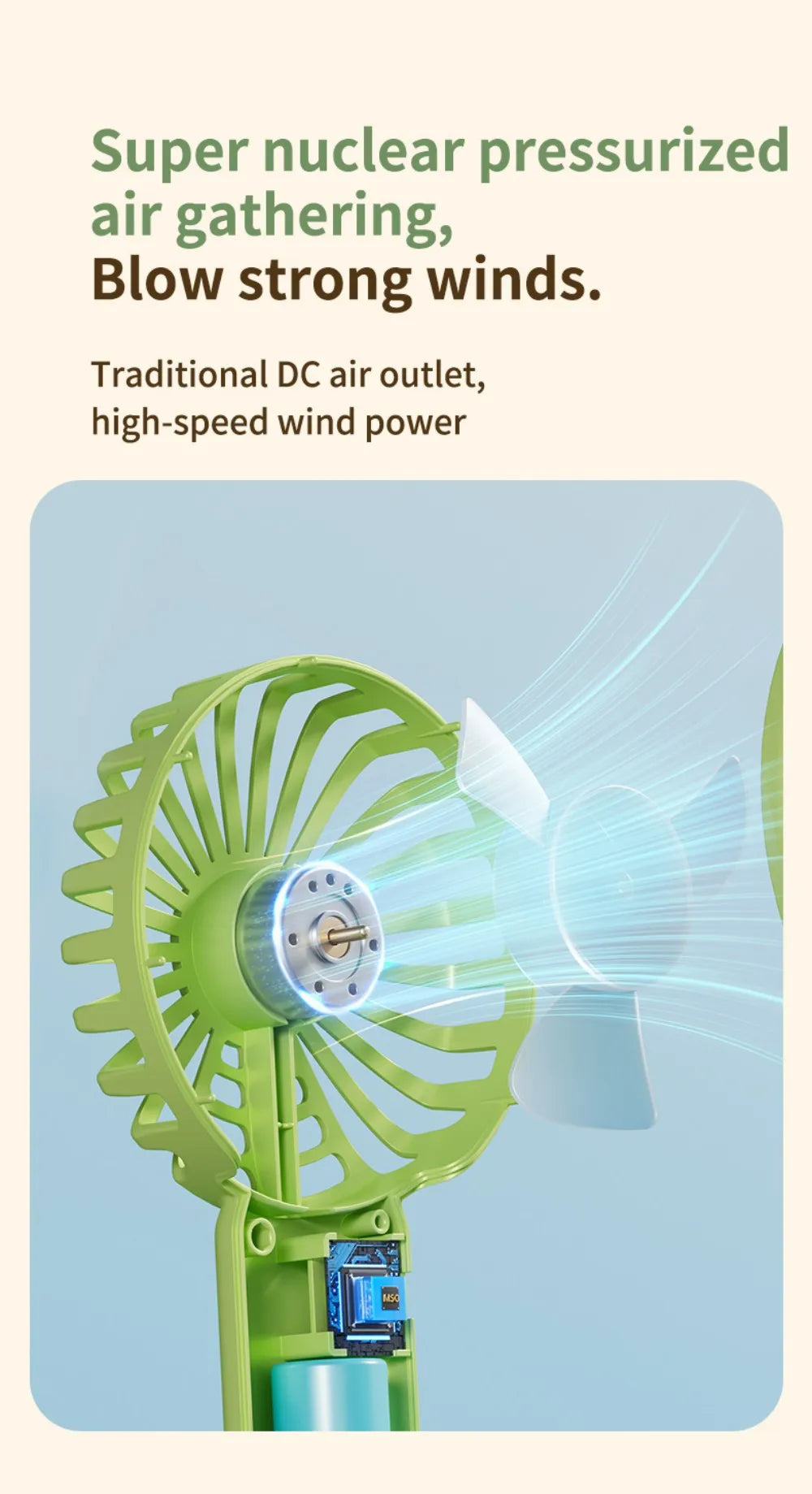 Portable Mini Fan USB Outdoor Handheld Fan with Desktop Phone Holder 3Wind Adjustments Long Working Life Multi-function Mini Fan