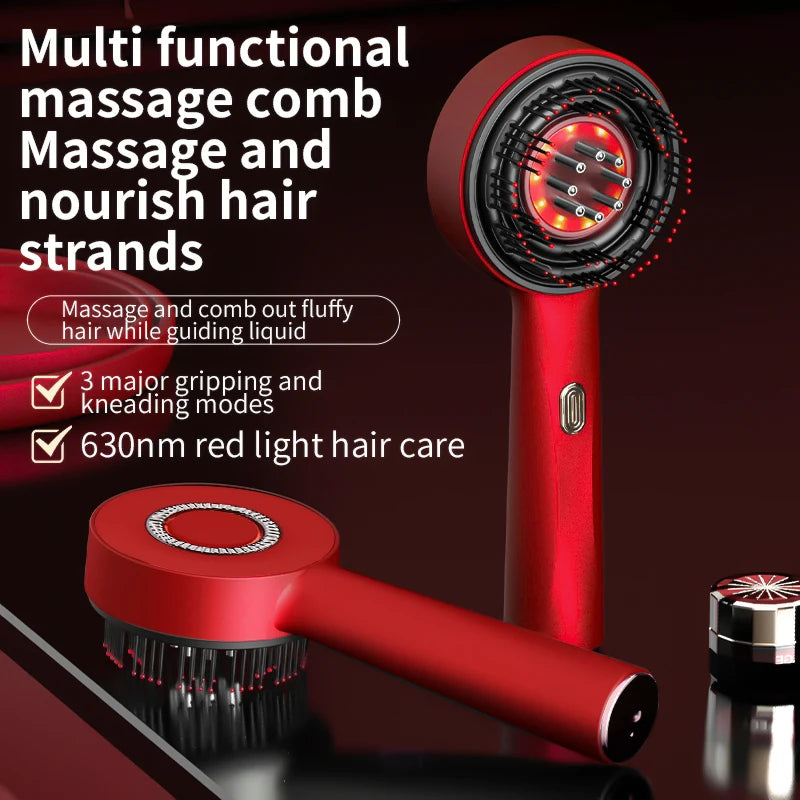 Deep Kneading Masssage Comb, Red Light Therapy Scalp Massager, Hair Growth Massage Scalp Brush, Head Medicine Applicator
