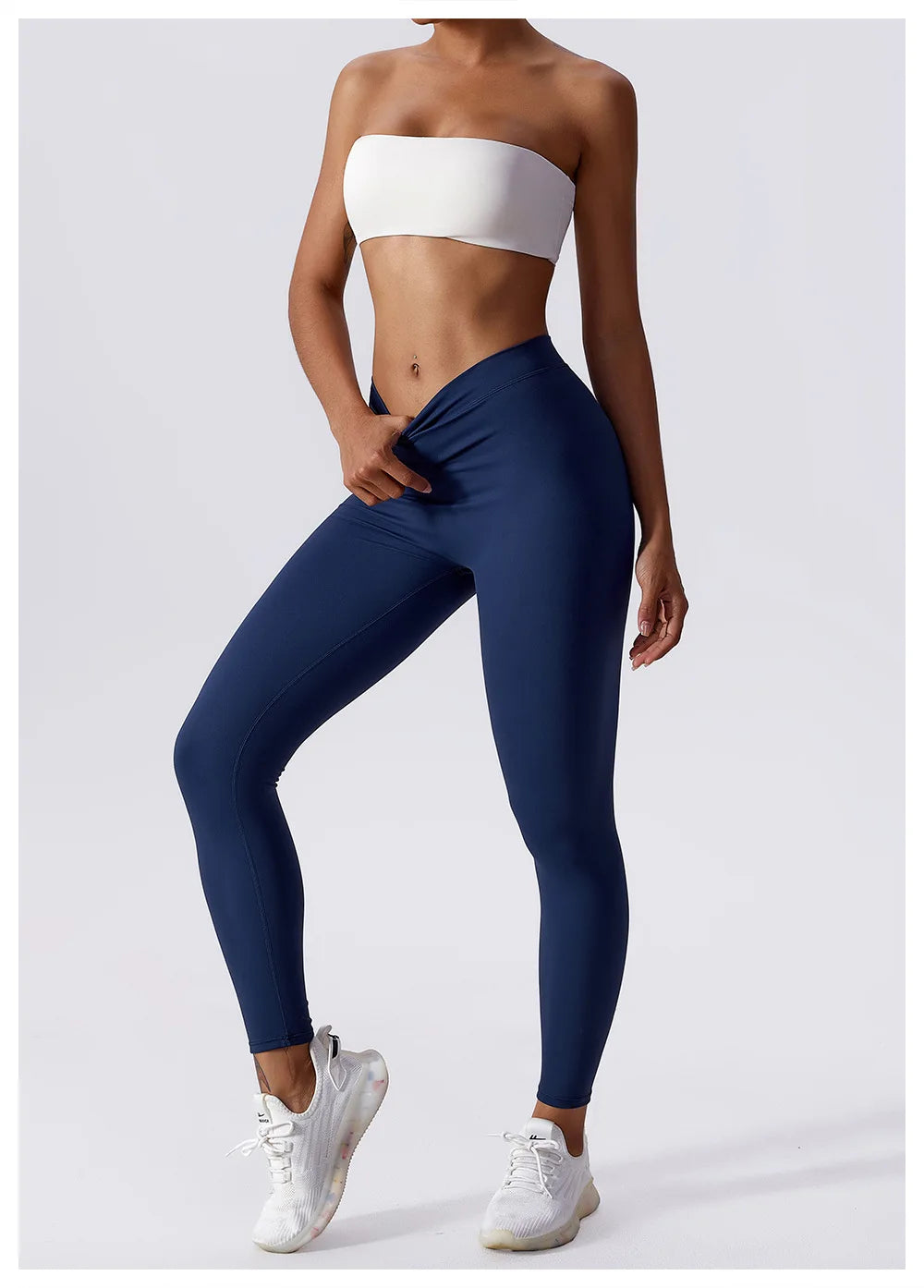 Yoga Pants Back V-Waist Fitness Hip Lift Honey Peach Hip Sports Tights No Awkwardness Thread Warp Hip Long Pants