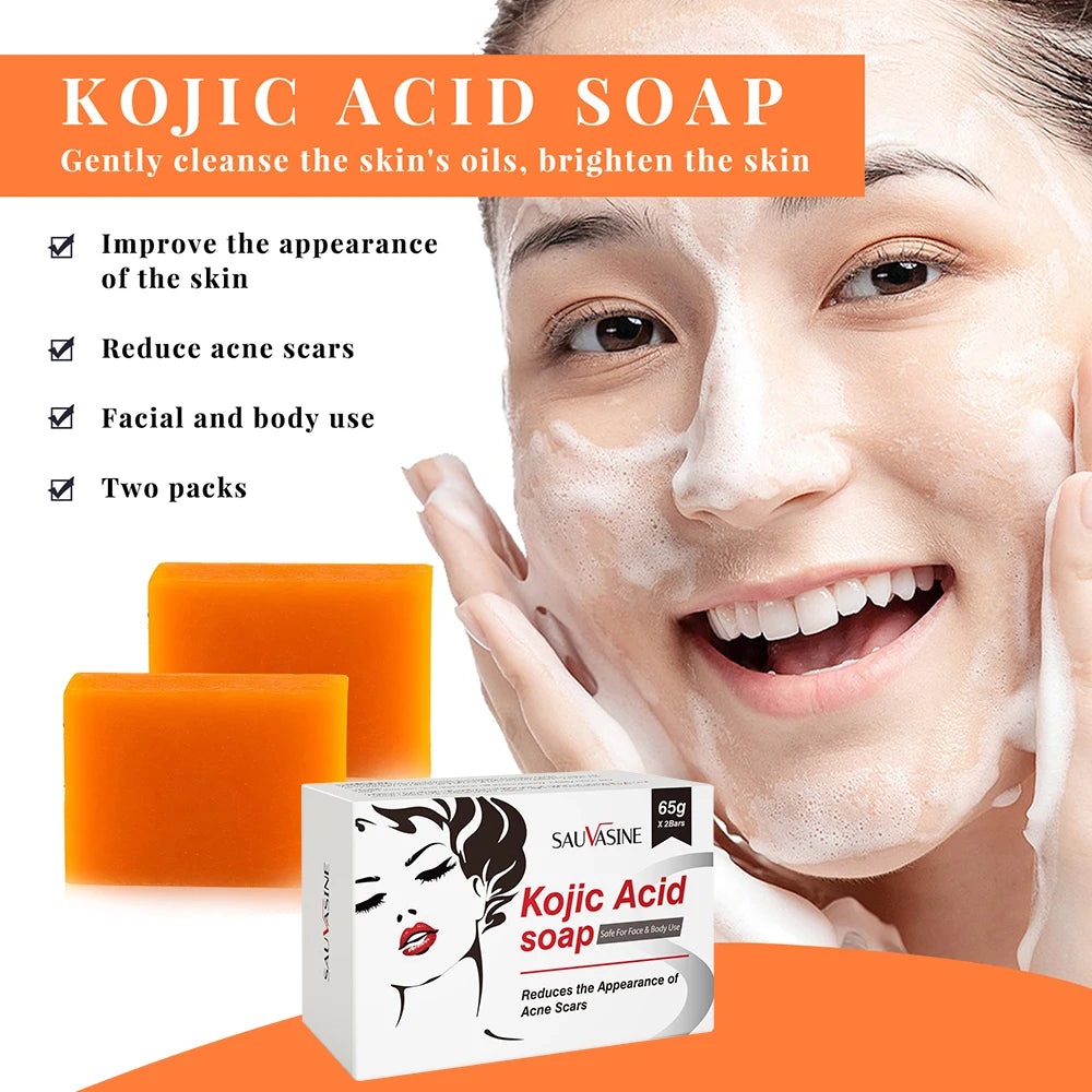 Kojic Acid Skin Care Set Anti-aging Face Cream Wrinkle Removal Facial Serum Deep Cleansing Brighten Moisturize Kojic Acid Soap