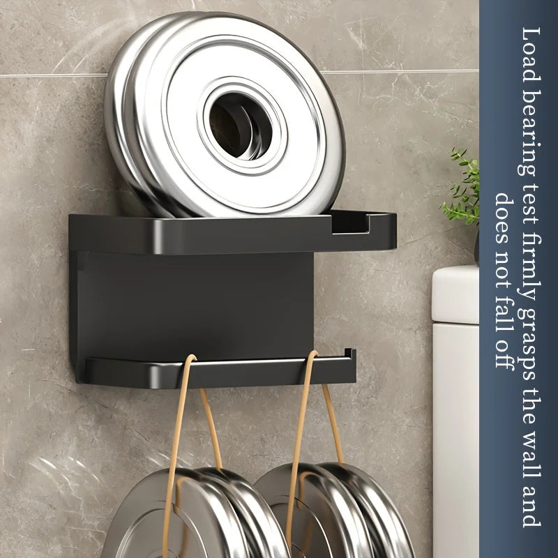 1pc Toilet Paper Holder - Space-Saving Wall-Mounted Perforated Storage Rack with Toilet Manager Holder