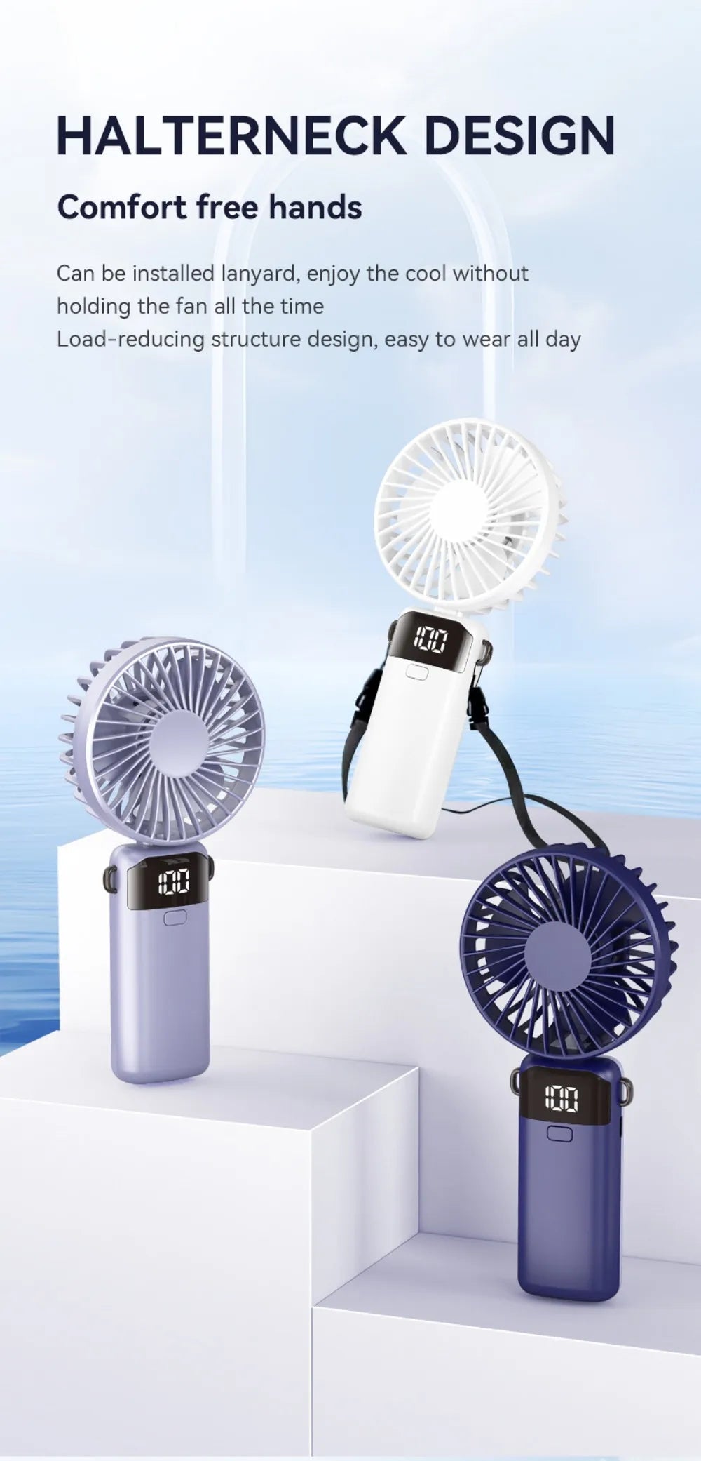 Portable Mini Fan USB Outdoor Handheld Fan with Desktop Phone Holder 3Wind Adjustments Long Working Life Multi-function Mini Fan