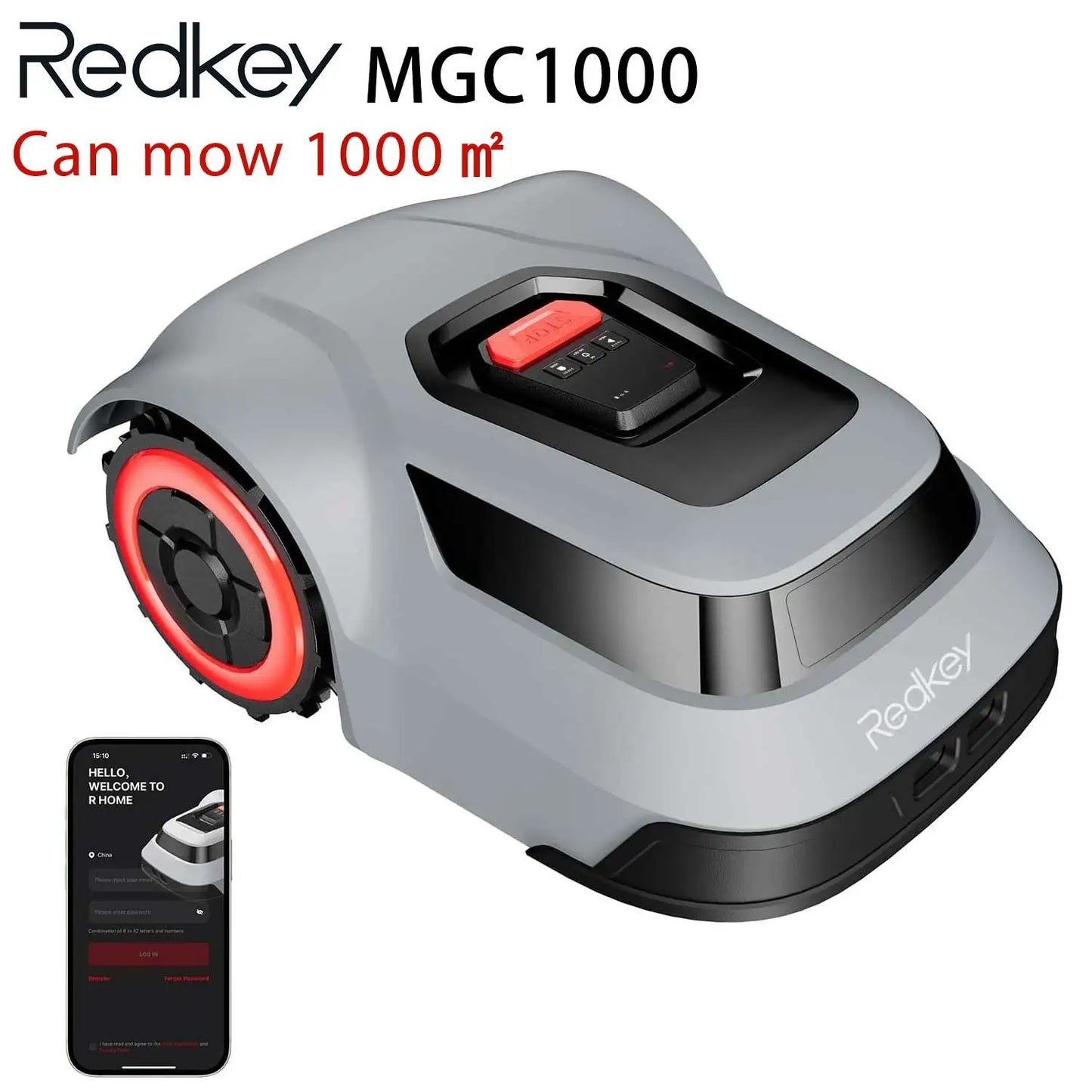 C-TOF Robotic Lawn Mower Redkey MGC800 MGC1000 Lawn Mower Robot Cable Break Detection Climbing 45% App Control Automatic Cutting