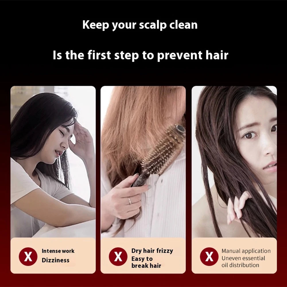 Deep Kneading Masssage Comb, Red Light Therapy Scalp Massager, Hair Growth Massage Scalp Brush, Head Medicine Applicator