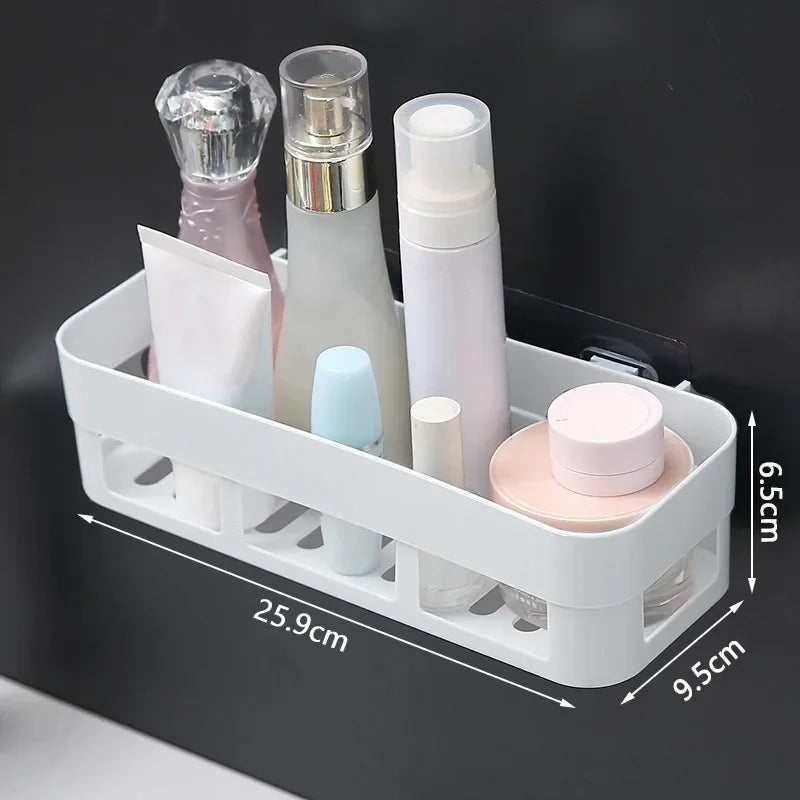 Bathroom Shelf Organizer Toilet Adhesive Shampoo Gel Storage Basket Decoration Bathroom Corner Shower Shelf Rack Accessories