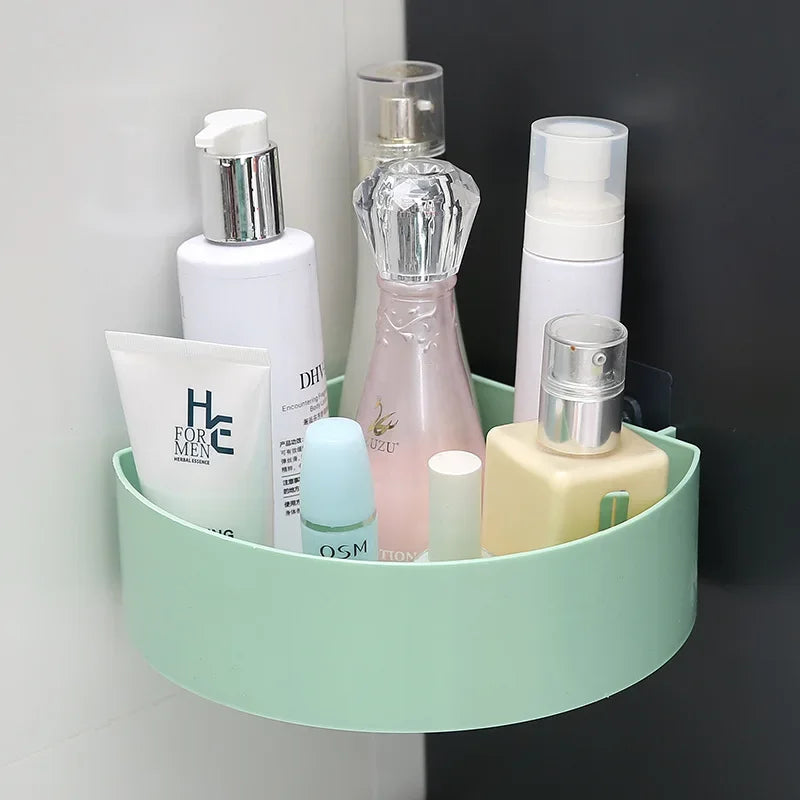 Bathroom Shelf Organizer Toilet Adhesive Shampoo Gel Storage Basket Decoration Bathroom Corner Shower Shelf Rack Accessories