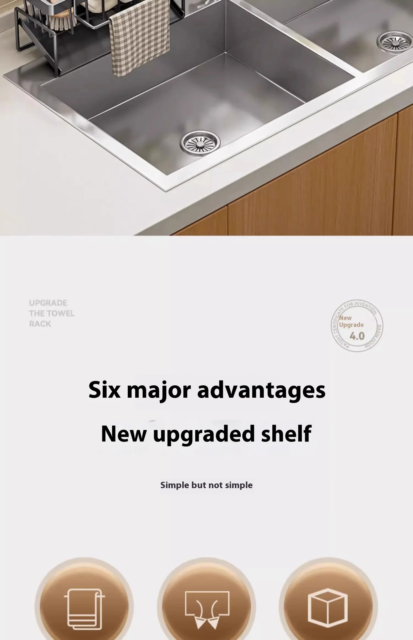 home kitchens Sink rack organizers solutions storage shelves accessories kitchenware kitchen shelf ledge