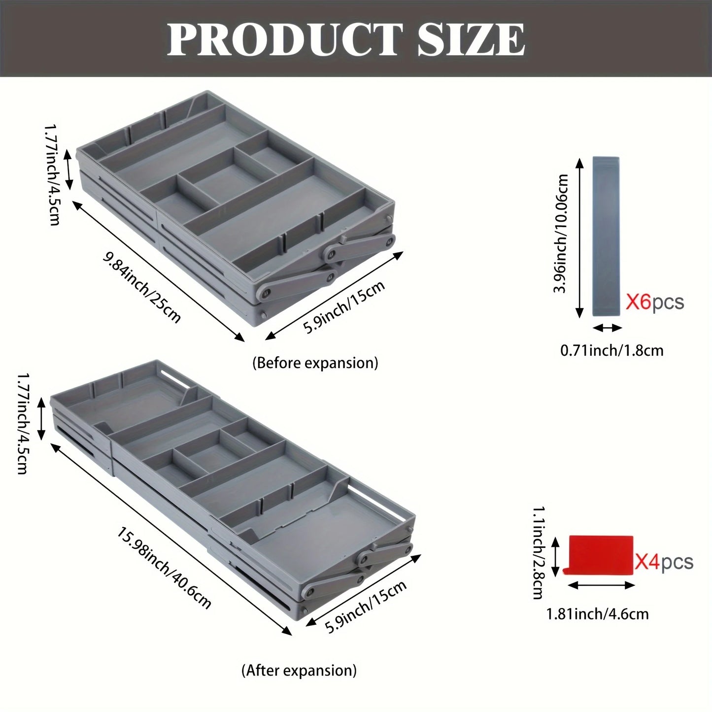 Foldable Drawer Organizer, Multifunctional Storage Box, Suitable for Kitchen Utensils, Tools, Jewelry, Makeup