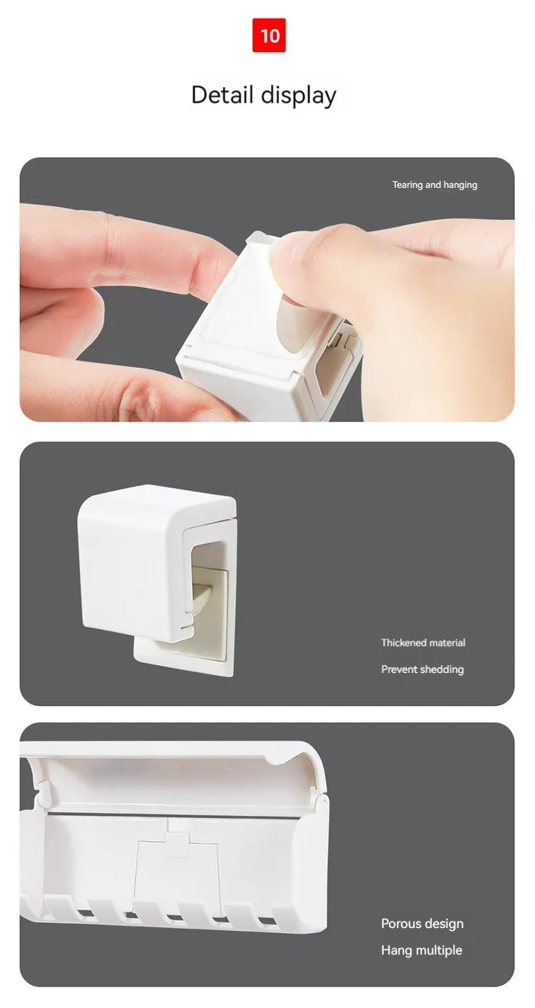 Toothbrush Organizer Sticky Toothbrush Holder Simple Toothbrush Organizer Bathroom Bathroom Shelf