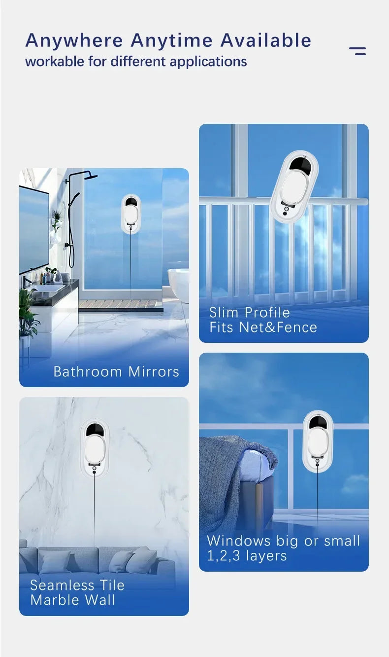Intelligent Window Cleaning Robot, Electric Glass Cleaner with Remote Control for Home High-Rise Balcony Windows window cleaner