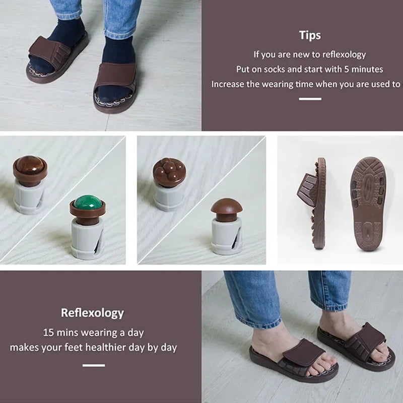 Foot Massager Acupuncture Slippers Massage Tool Acupoint Activation Reflexology Therapy Relieve Foot Pain Meridians Arthritis