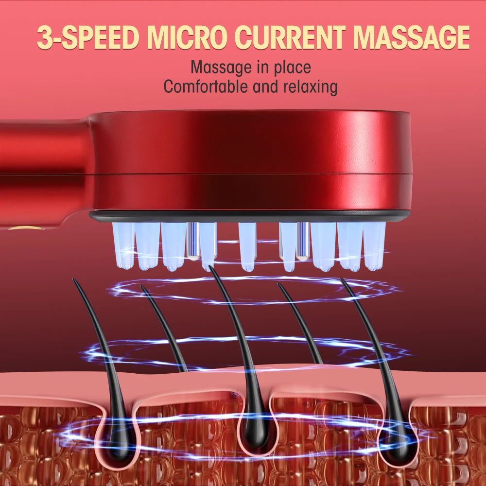 Deep Kneading Masssage Comb, Red Light Therapy Scalp Massager, Hair Growth Massage Scalp Brush, Head Medicine Applicator