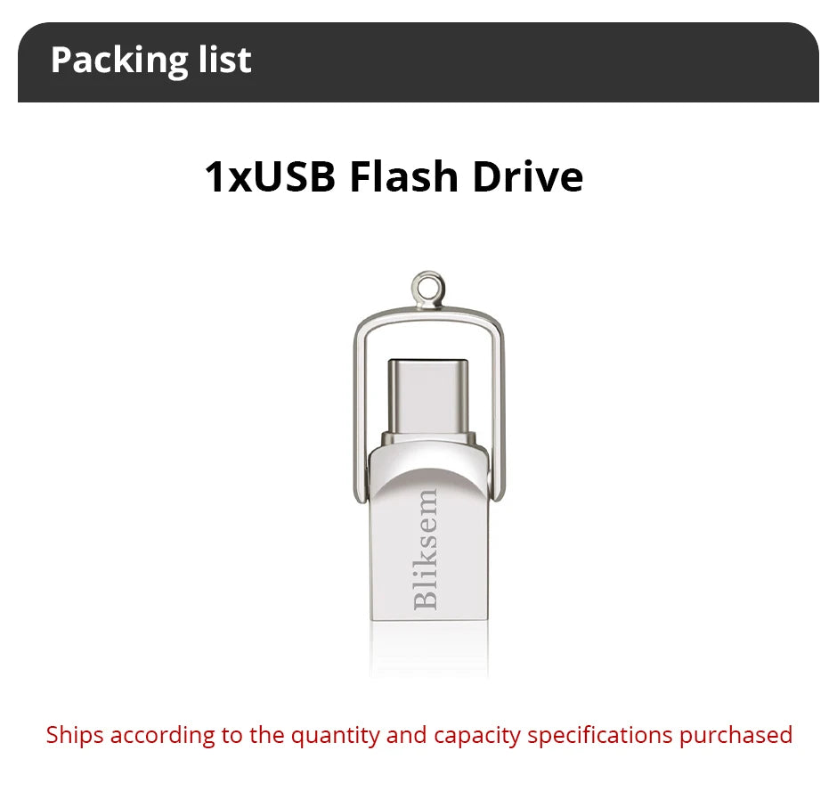 Bliksem 2in1 USB Flash Drive 32GB 64GB 128GB for TYPE-C PC High Speed USB Flash Drive 128GB USB 2.0 TYPE-C 32GB 64GB Pen Drive