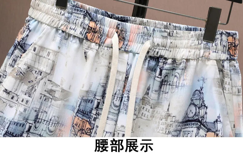 Shirts + shorts 2025 summer Sportswear Men's fashion short sleeve printing Sets Male shirts and shorts Casual Shirts Two Piece