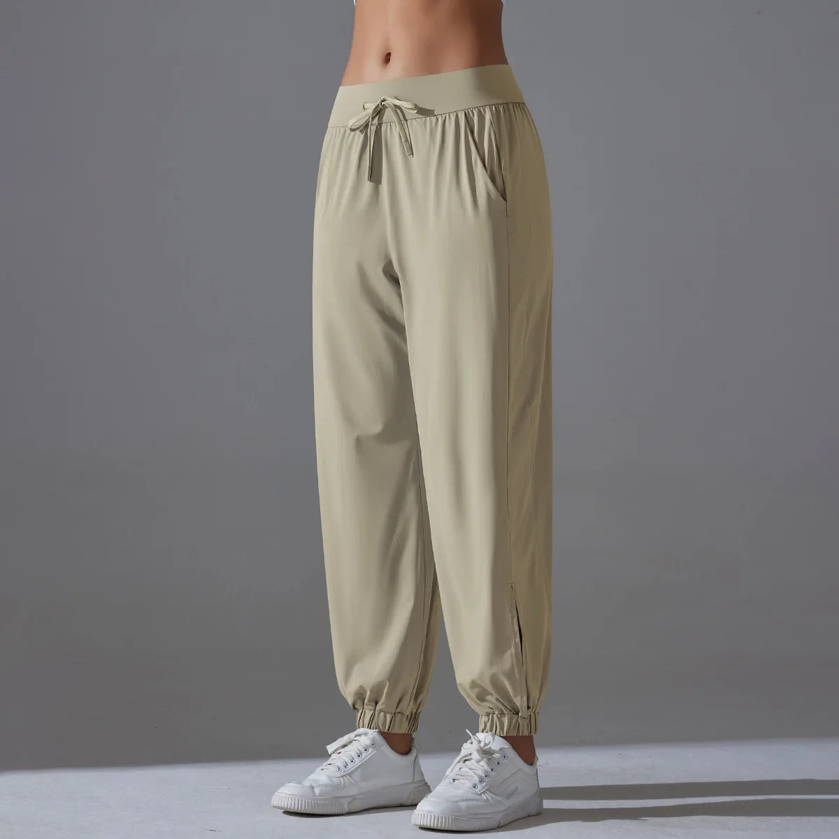 Cool Sunscreen Women's Yoga Pants Ice Silk Woman Clothing Thin Youthful Woman Clothes Casual Slim Loose Tie Foot Sports Pants