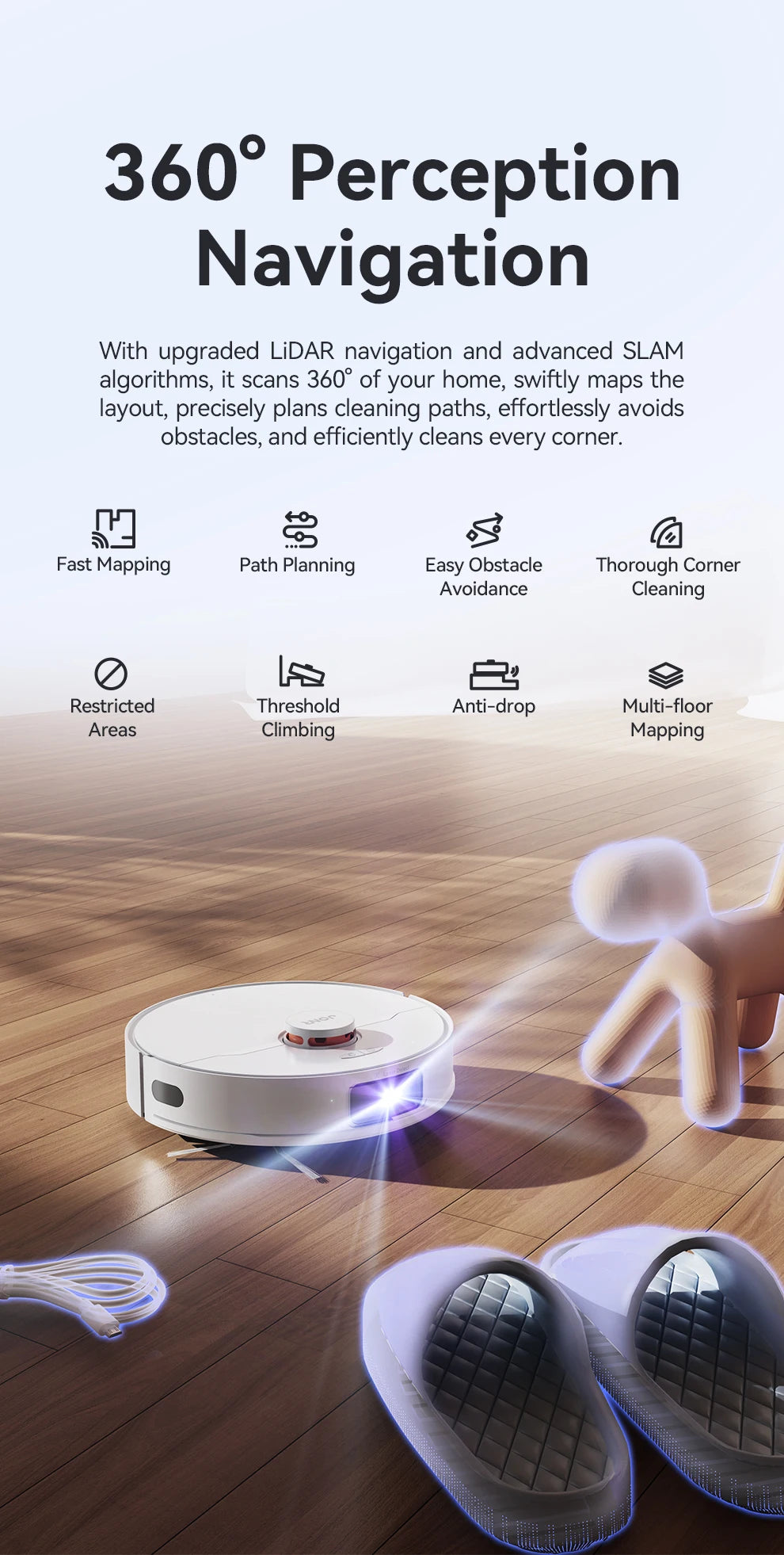 JONR Robot Vacuum P20 Pro International Edition Mopping Vacuuming Drying Wipes Automatic Cleaning Dust Collecting Drainage Water