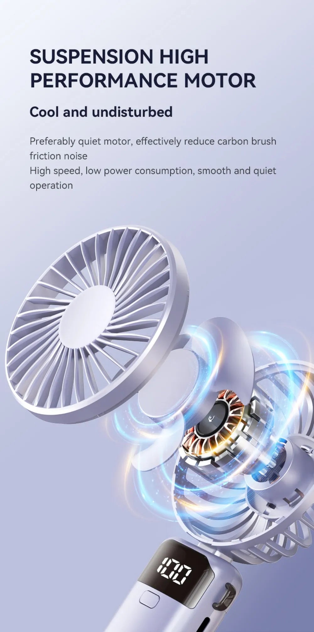 Portable Mini Fan USB Outdoor Handheld Fan with Desktop Phone Holder 3Wind Adjustments Long Working Life Multi-function Mini Fan