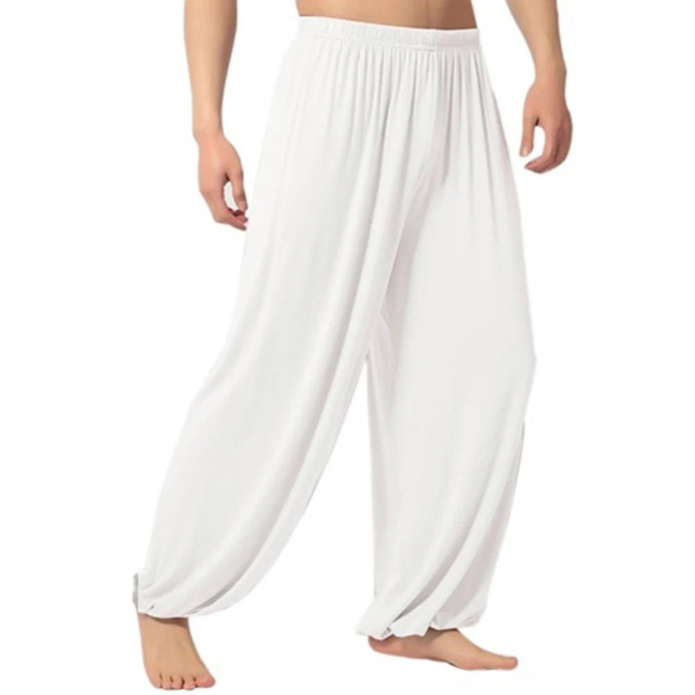 Yoga Pants Men\'s Casual Solid Color Baggy Trousers Belly Dance Harem Slacks sweatpants Trendy Loose Clothing
