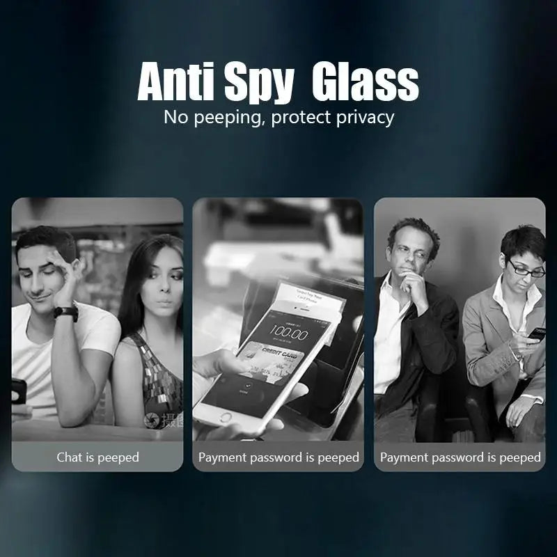 3PCS Anti-Spy Glass for IPhone 16 15 14 13 12 11 Pro Max Privacy Screen Protector for IPhone 13Mini 14 Plus 14Pro Glass 15 16E