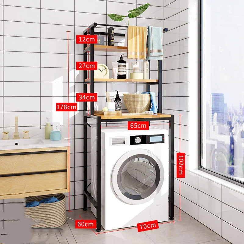 TOILET Storage Organizer Shelf Washing Machine Shelf Carbon Steel Toilet Storage Rack Standing Bathroom Organizer Shelves