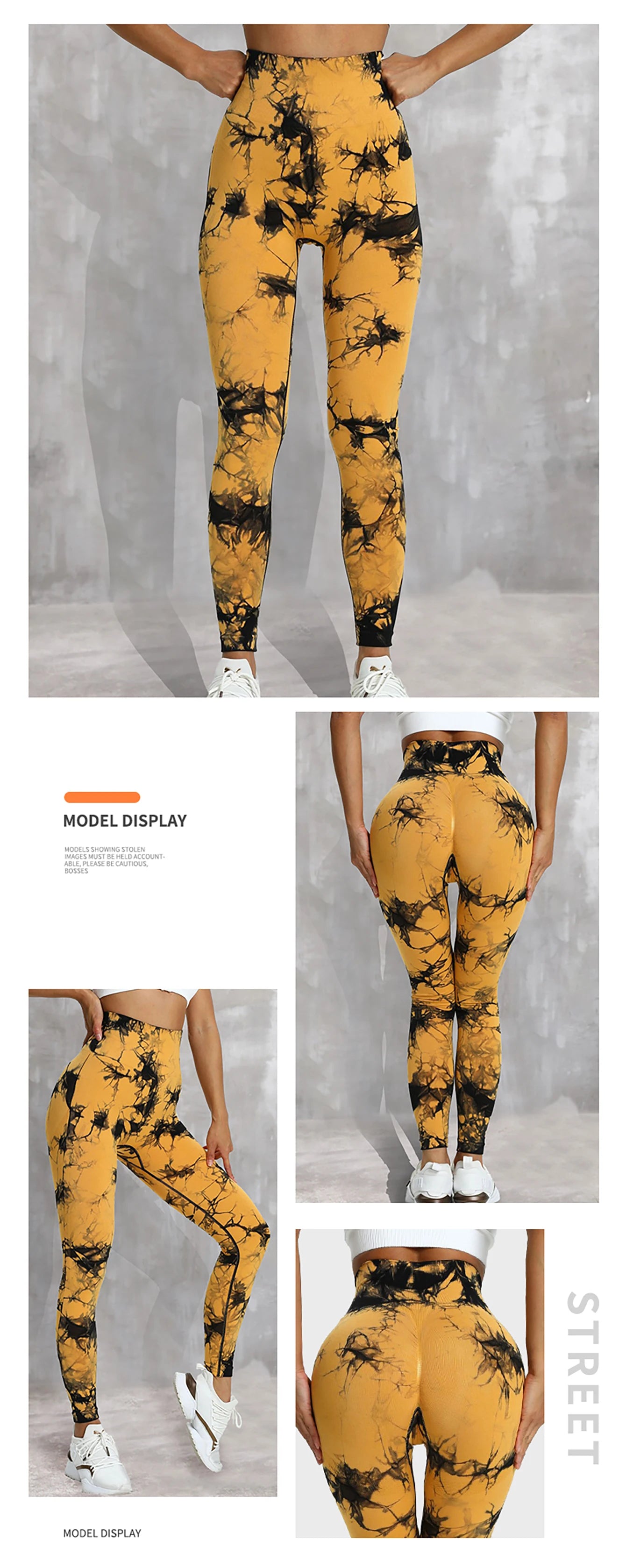 Tie Dyed Yoga Pants Women's Sports Pants Running Sports Fitness Pants High Waist Peach Hip Underpants 2024 New Tight Yoga Pants