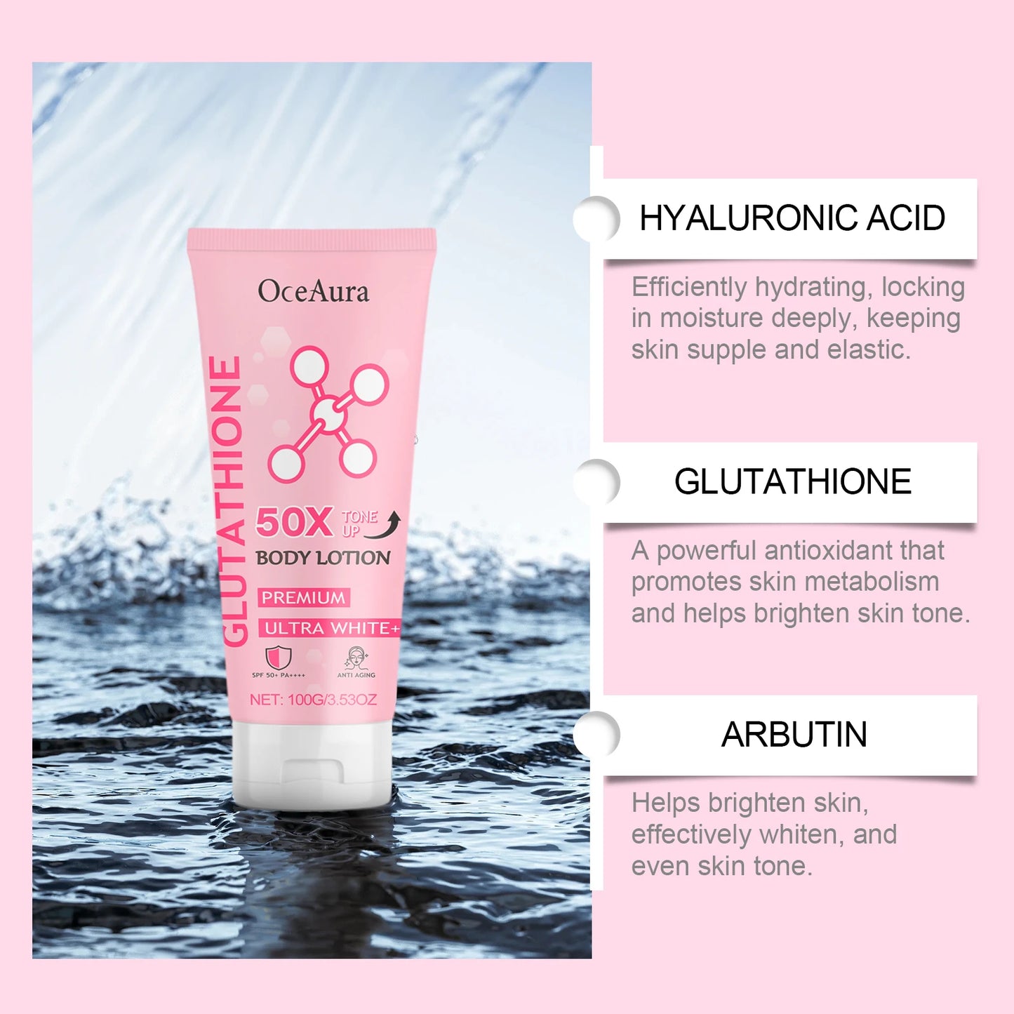 Skin Brightening Body Cream Glutathione Nourishing Even Tone Improving Dry Rough Skin Reduce Dullness Even Skin White Body Care