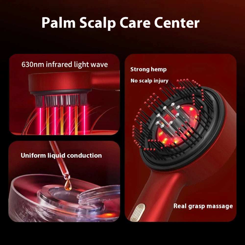 Deep Kneading Masssage Comb, Red Light Therapy Scalp Massager, Hair Growth Massage Scalp Brush, Head Medicine Applicator