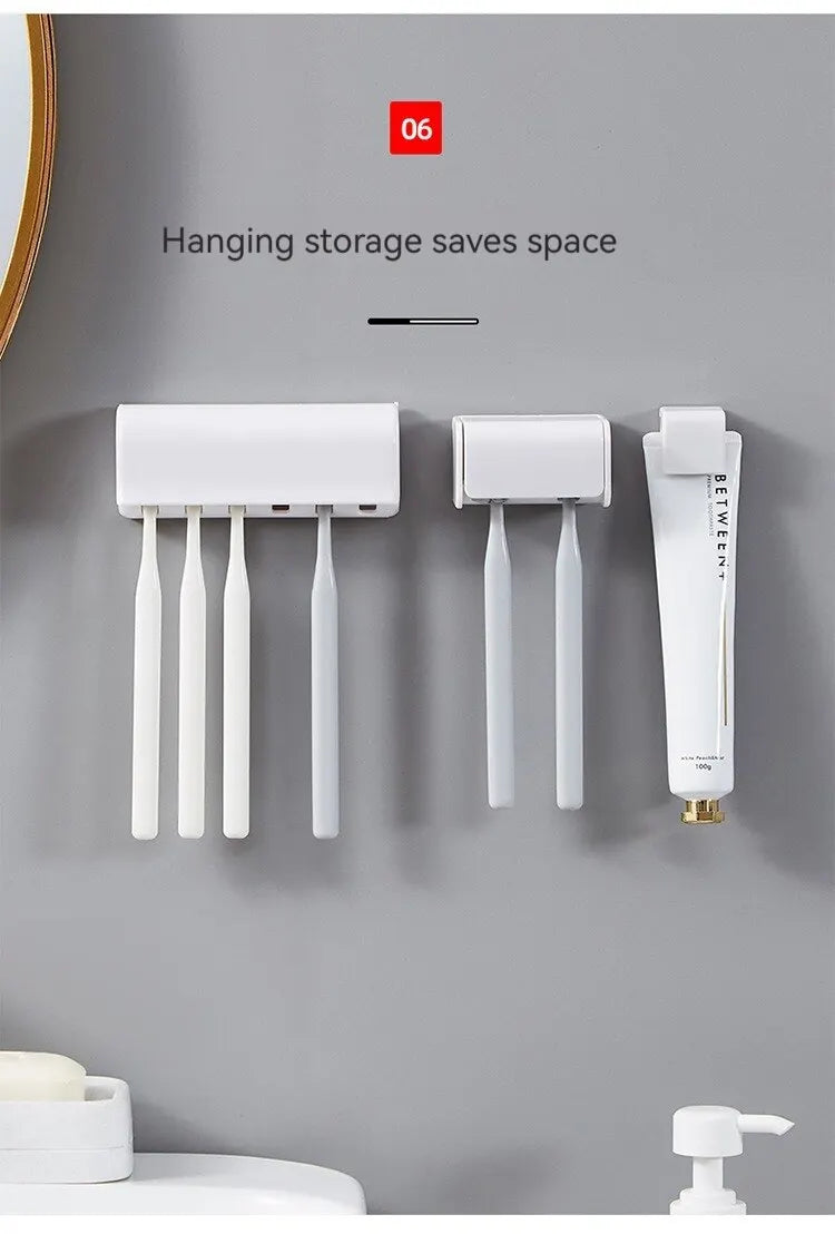 Toothbrush Organizer Sticky Toothbrush Holder Simple Toothbrush Organizer Bathroom Bathroom Shelf