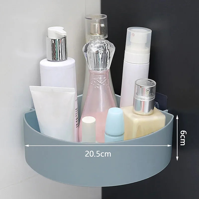 Bathroom Shelf Organizer Toilet Adhesive Shampoo Gel Storage Basket Decoration Bathroom Corner Shower Shelf Rack Accessories