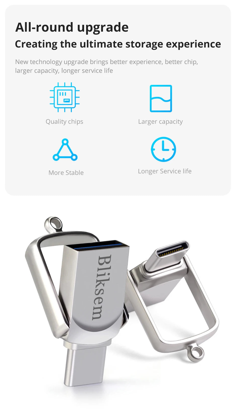 Bliksem 2in1 USB Flash Drive 32GB 64GB 128GB for TYPE-C PC High Speed USB Flash Drive 128GB USB 2.0 TYPE-C 32GB 64GB Pen Drive