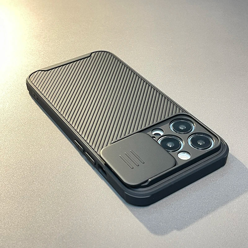 Slide Camera Lens Protection Magnetic Phone Case For iPhone 16 15 Pro Max 14 13 12 11 Silicone For Magsafe Wireless Charge Cover