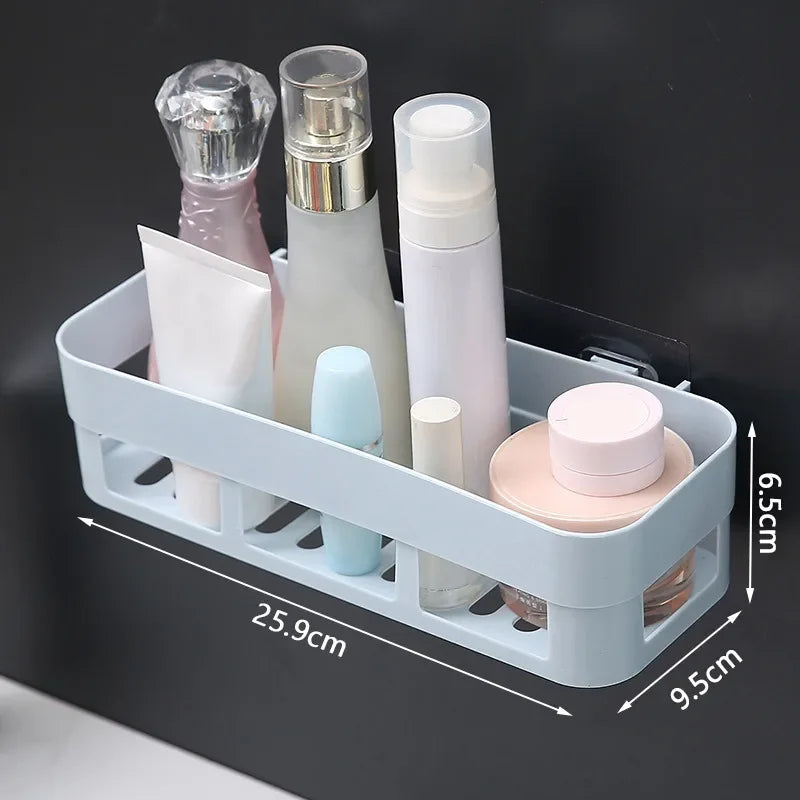 Bathroom Shelf Organizer Toilet Adhesive Shampoo Gel Storage Basket Decoration Bathroom Corner Shower Shelf Rack Accessories