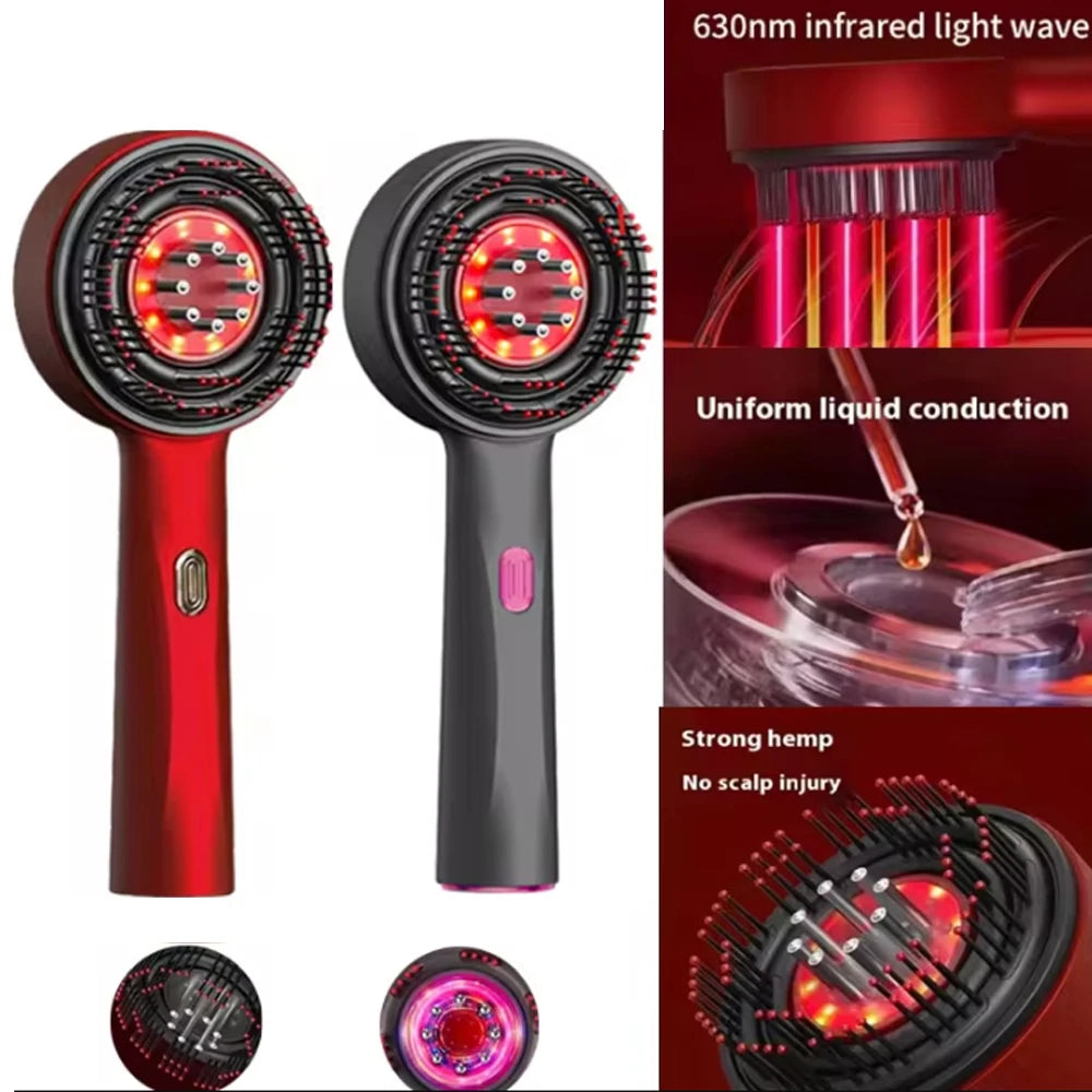 Deep Kneading Masssage Comb, Red Light Therapy Scalp Massager, Hair Growth Massage Scalp Brush, Head Medicine Applicator