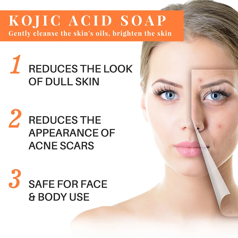Kojic Acid Skin Care Set Anti-aging Face Cream Wrinkle Removal Facial Serum Deep Cleansing Brighten Moisturize Kojic Acid Soap