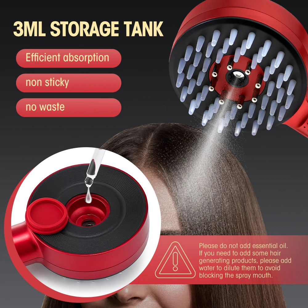 Deep Kneading Masssage Comb, Red Light Therapy Scalp Massager, Hair Growth Massage Scalp Brush, Head Medicine Applicator