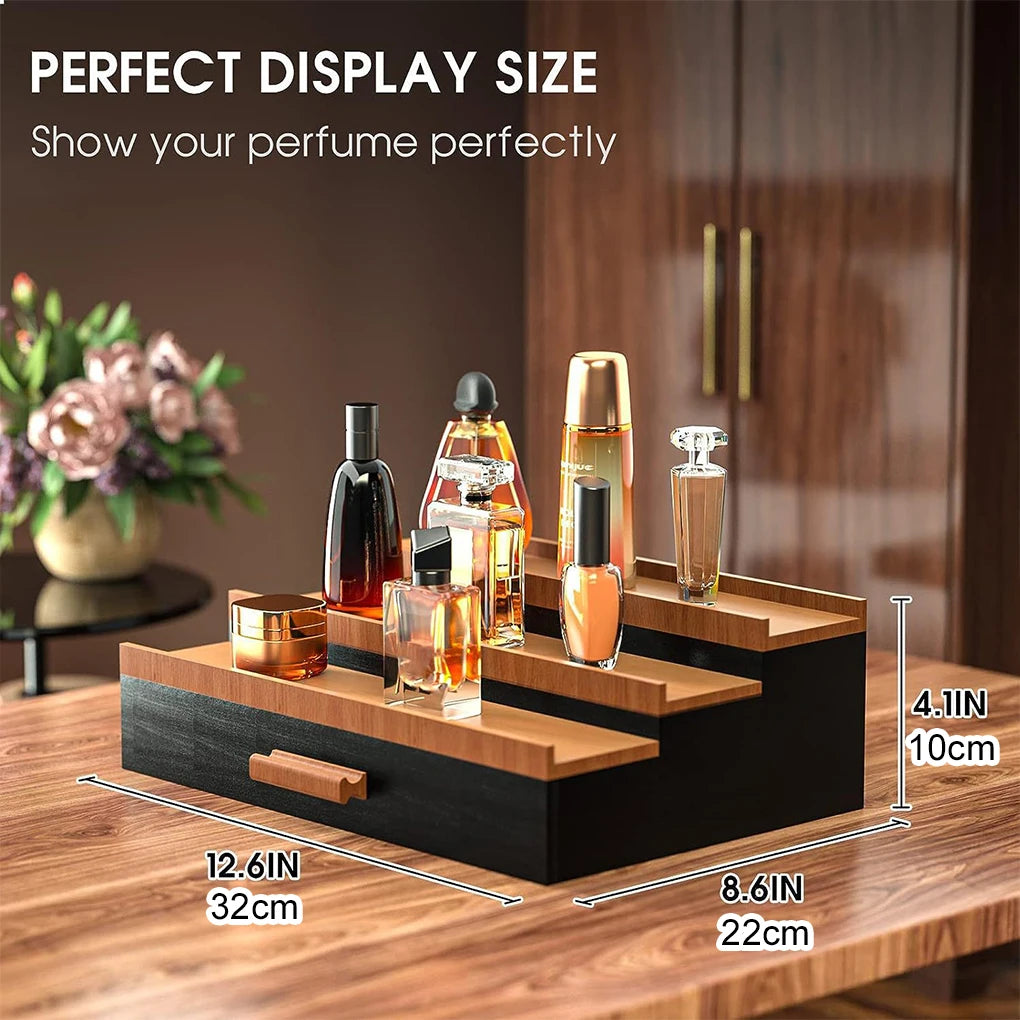 New Portable Perfume Organizer Shelf Stand 3 Tier Drawer Storage For Fragrance Collection Perfume Stand Organiser