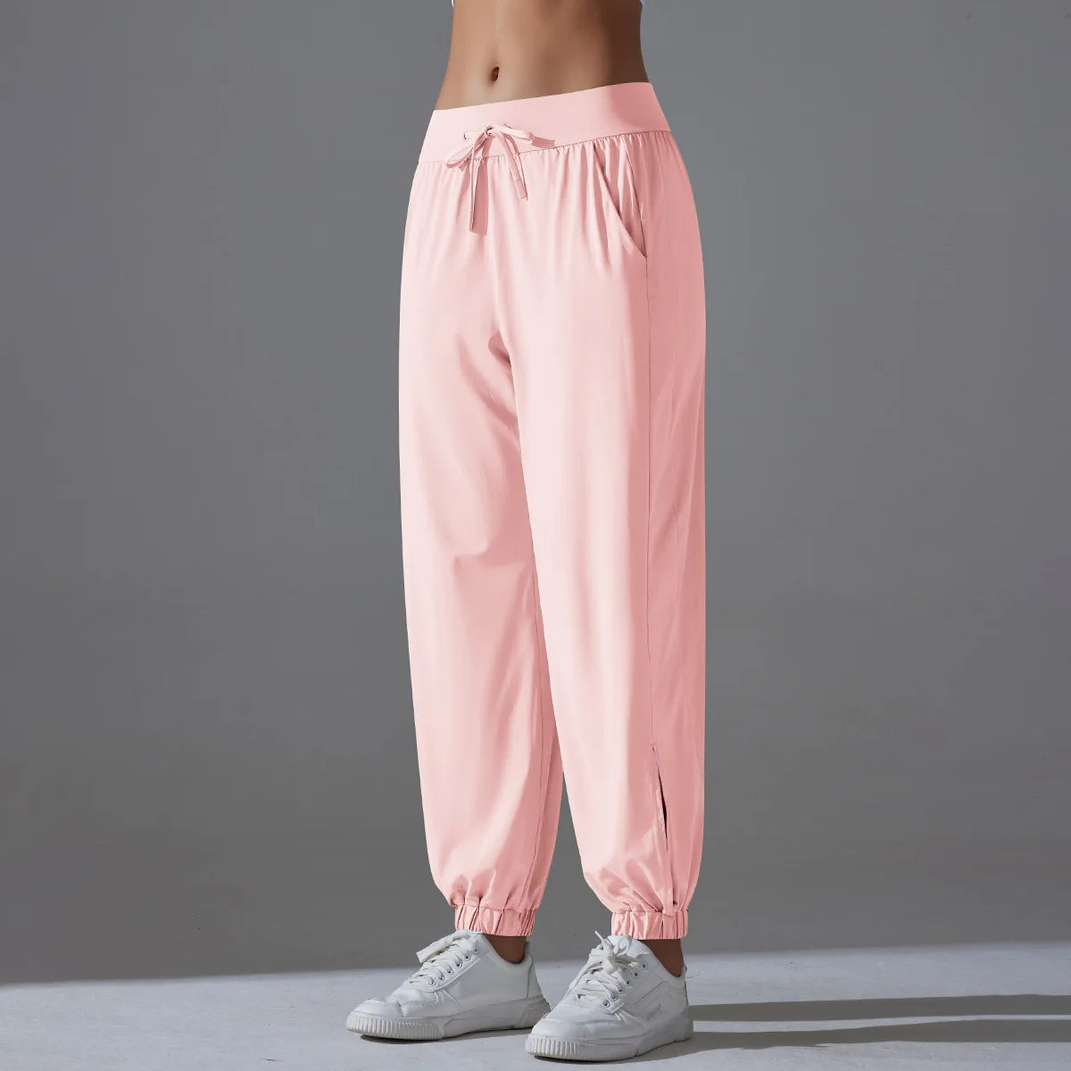 Cool Sunscreen Women's Yoga Pants Ice Silk Woman Clothing Thin Youthful Woman Clothes Casual Slim Loose Tie Foot Sports Pants