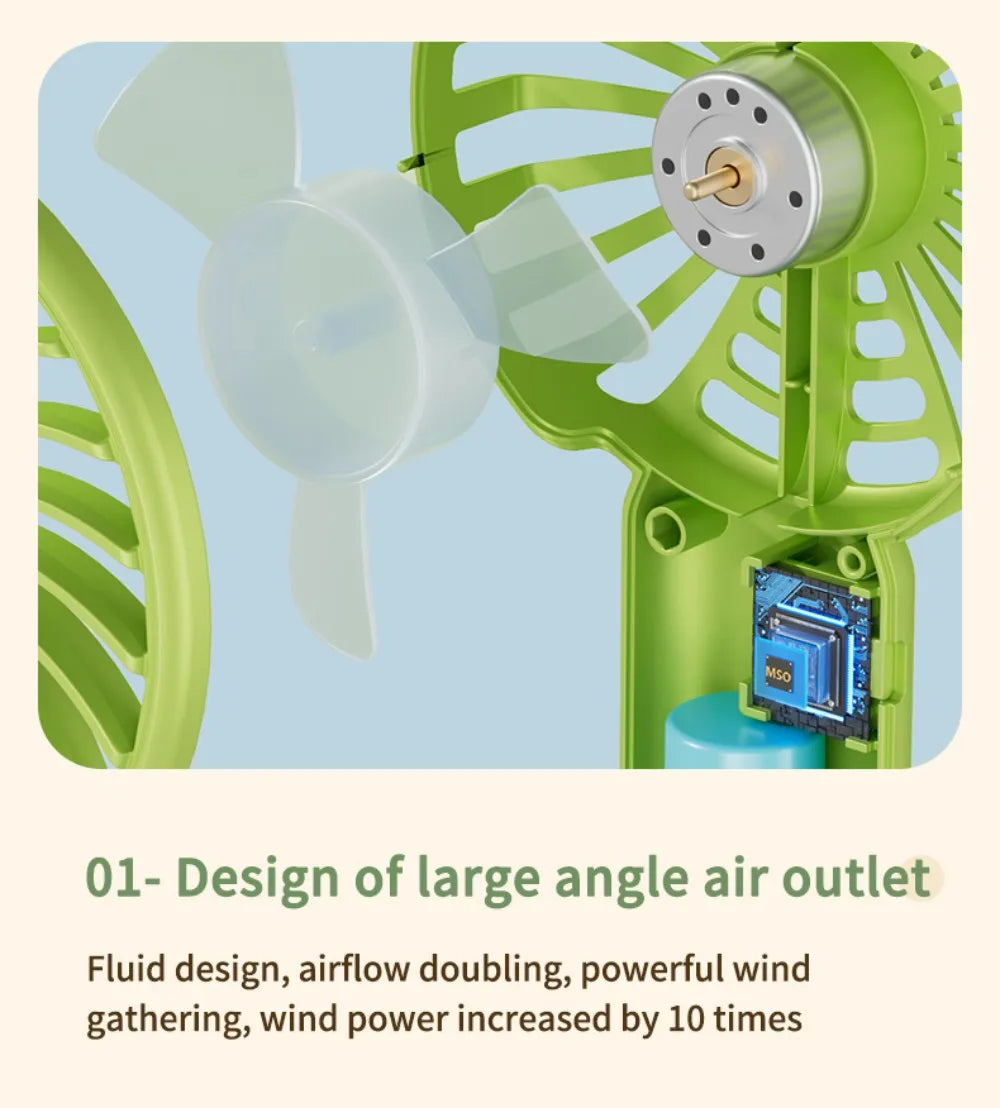 Portable Mini Fan USB Outdoor Handheld Fan with Desktop Phone Holder 3Wind Adjustments Long Working Life Multi-function Mini Fan