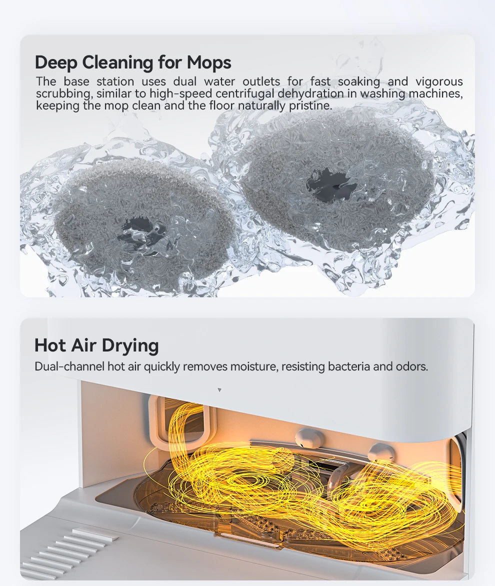 JONR Robot Vacuum P20 Pro International Edition Mopping Vacuuming Drying Wipes Automatic Cleaning Dust Collecting Drainage Water