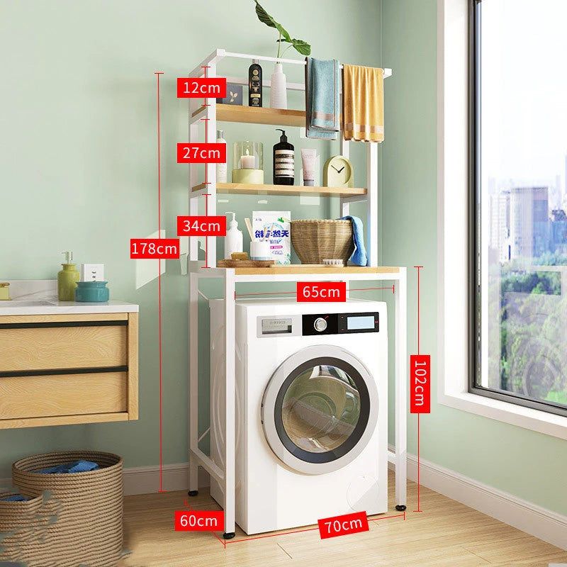 TOILET Storage Organizer Shelf Washing Machine Shelf Carbon Steel Toilet Storage Rack Standing Bathroom Organizer Shelves