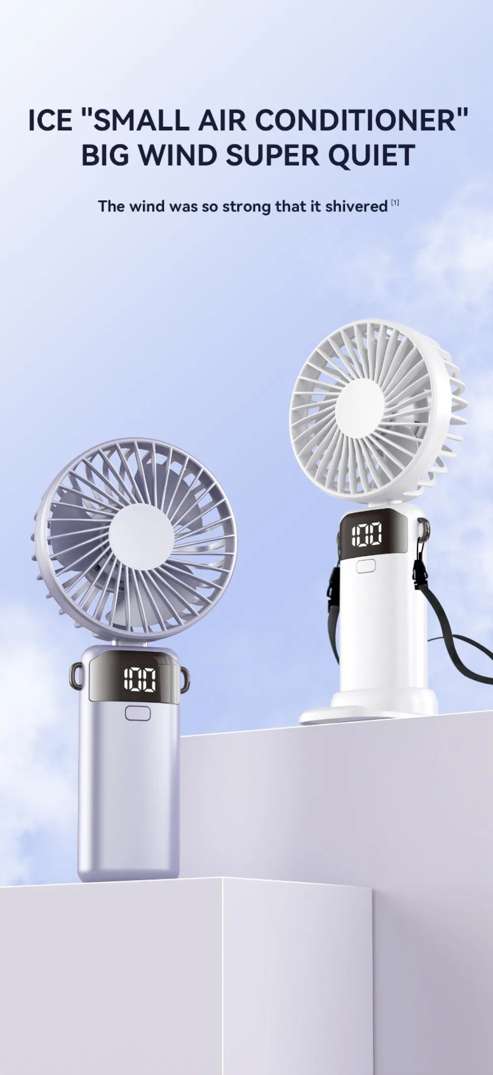 Portable Mini Fan USB Outdoor Handheld Fan with Desktop Phone Holder 3Wind Adjustments Long Working Life Multi-function Mini Fan