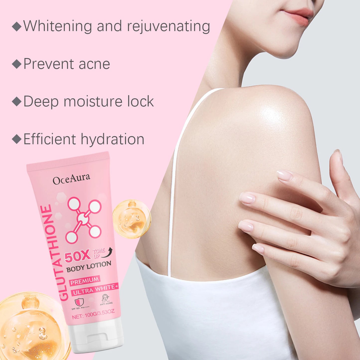 Skin Brightening Body Cream Glutathione Nourishing Even Tone Improving Dry Rough Skin Reduce Dullness Even Skin White Body Care