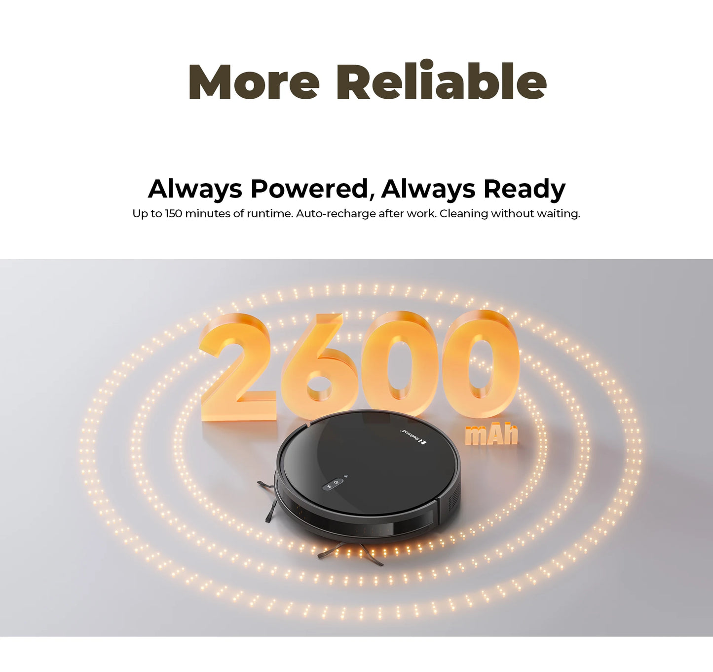 Redroad E3 Robot Vacuum Cleaner Auto Charging 2700Pa Power App Control Water Tank Wet Mopping Electric Sweeper