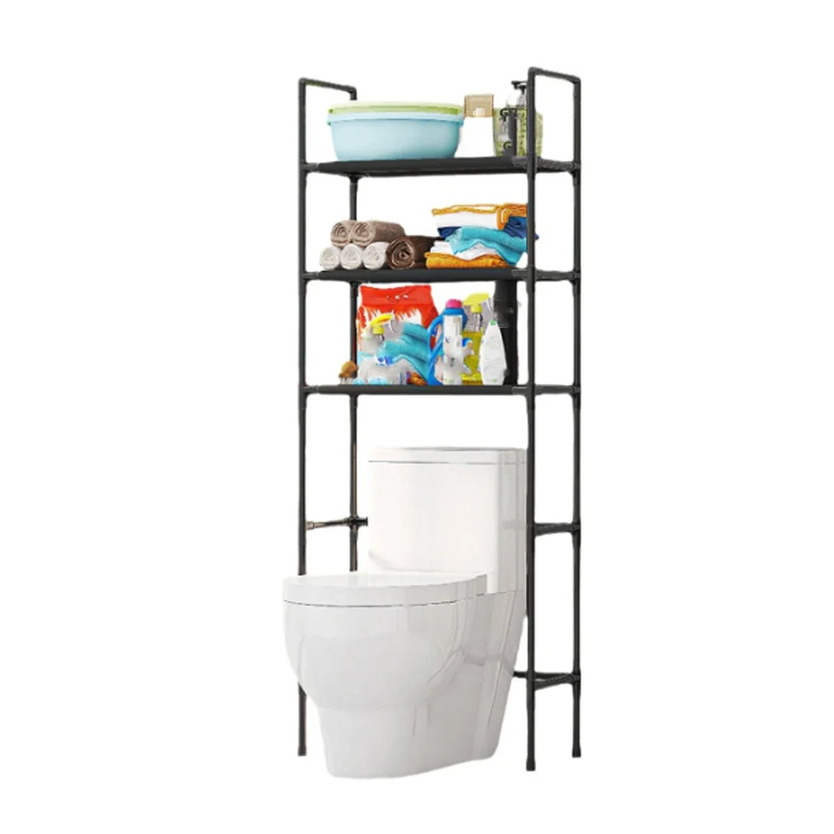 Bathroom Storage Rack Over The Toilet Shelf Multilayer Space Saver Organizer Multi-Functional Wall Hanging Toilet Storage Rack